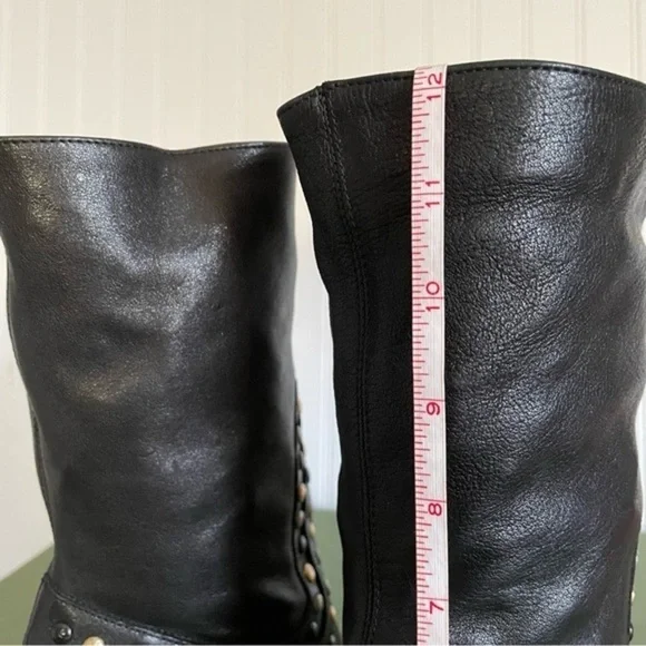 NWT Free People STUDDED DAKOTA Mid Calf Boots in Black Leather *Italy* - Picture 6 of 13
